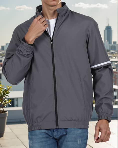 ジャケット・アウター tweed grey short drizzler jacket Buy Grey Jackets & Coats for Men by Shein Online | sheinindia.in