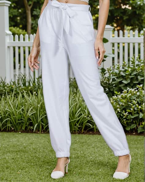 Buy White Trousers Pants for Women by Shein Online