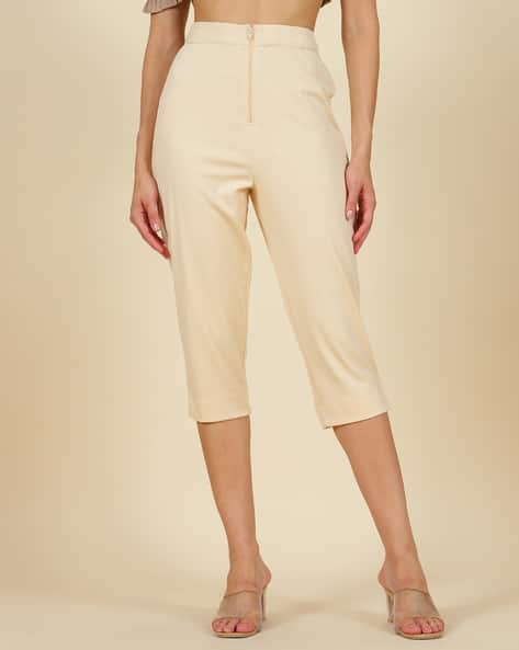 Buy Beige Trousers Pants for Women by Shein Online