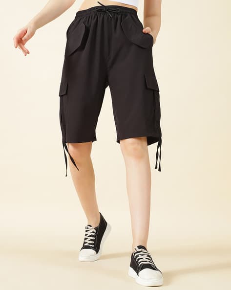 Knee Length Womens Cargo Shorts Buy Black Shorts For Women By