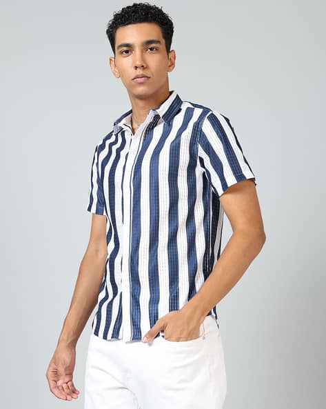 Buy Navy Shirts for Men by Shein Online | sheinindia.in
