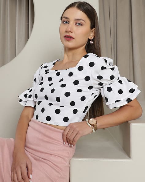 polka dot top shein