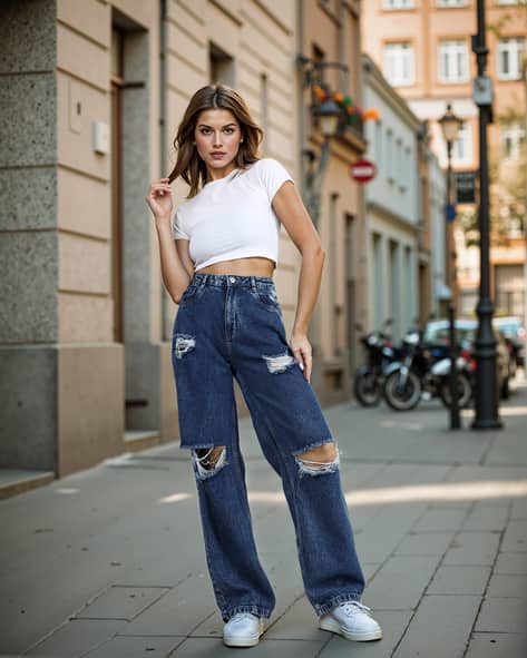 Buy Dark Blue Jeans Jeggings for Women by Shein Online