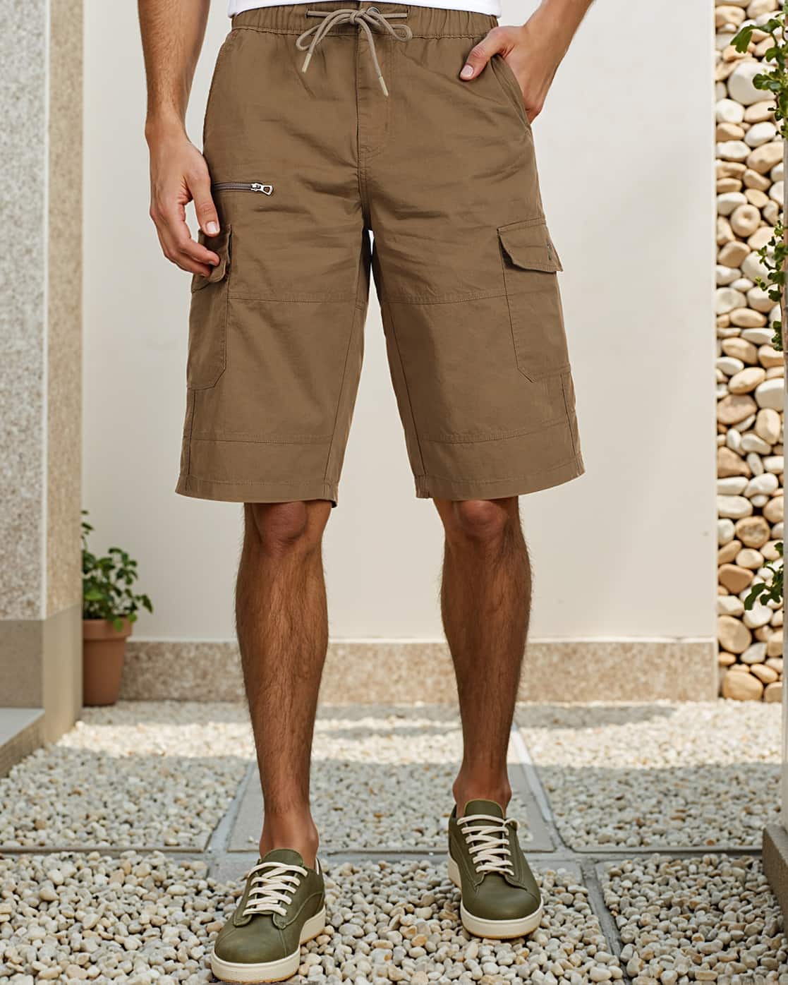 Shein Street Loose Fit Cargo Shorts With Flap Pockets