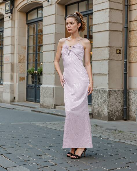 strapless open back dress Light Pink Ombre Pleated Halter Cutout Maxi Dress  PinkBlush