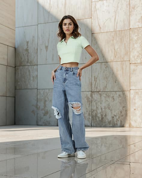 Crop Top Jeans Boyfriend Shein Baggy Jeans For Women Boyfriend