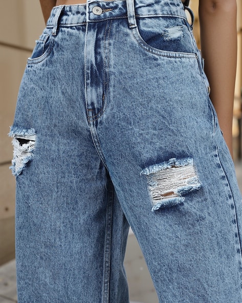 Buy Mid Blue Jeans Jeggings for Women by Shein Online