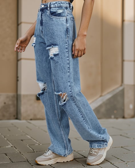 Buy Mid Blue Jeans Jeggings for Women by Shein Online