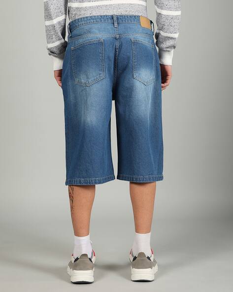 Buy Mid Blue Shorts 3/4ths for Men by Shein Online