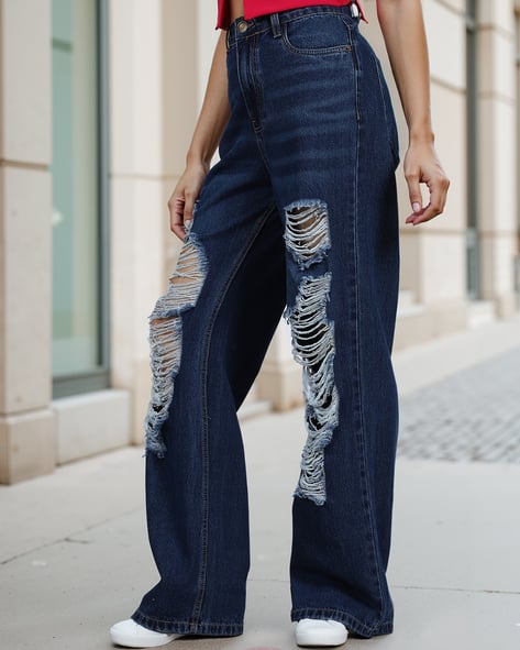 Buy Dark Blue Jeans Jeggings for Women by Shein Online