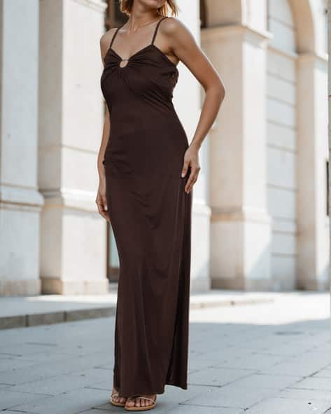 Shein Party Spaghetti Strap Semi-Sheer Sheath Maxi Dress