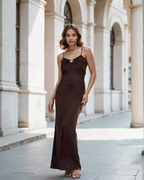 green emerald velvet dress ANHCRA Semi Formal Dresses Plunging Ruched Solid Bodycon Dress (Color :  Khaki, Size : M) : Buy Online at Best Price in KSA