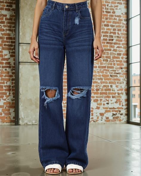 Buy Dark Blue Jeans Jeggings for Women by Shein Online