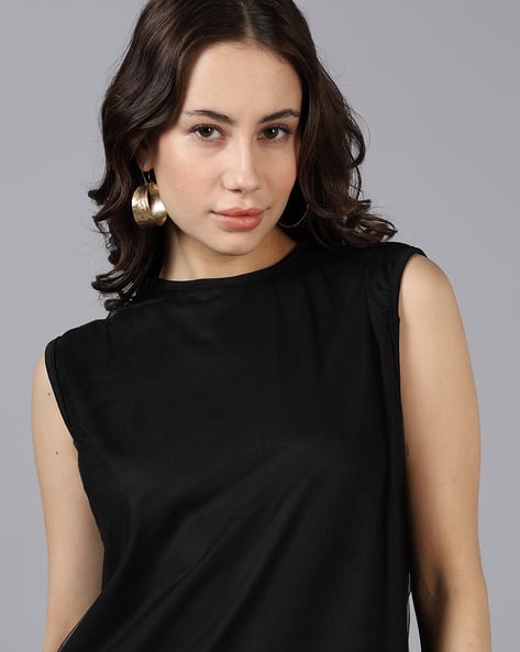 Buy Shein Shein Sleeveless Floral Embro... Online | Ajio.com