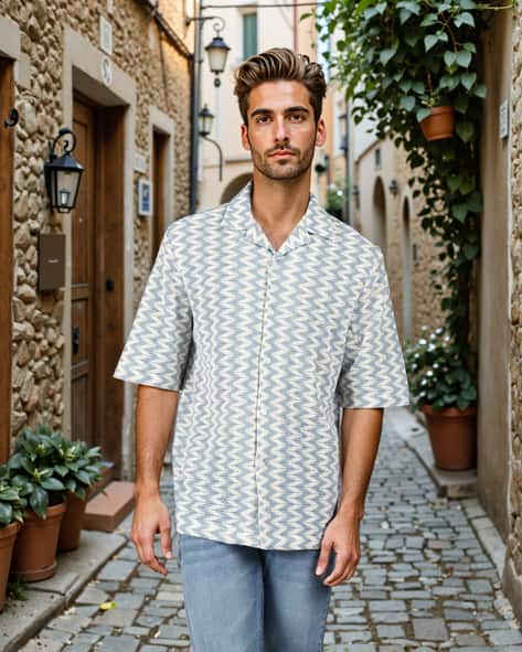 Buy Light Blue Shirts for Men by Shein Online