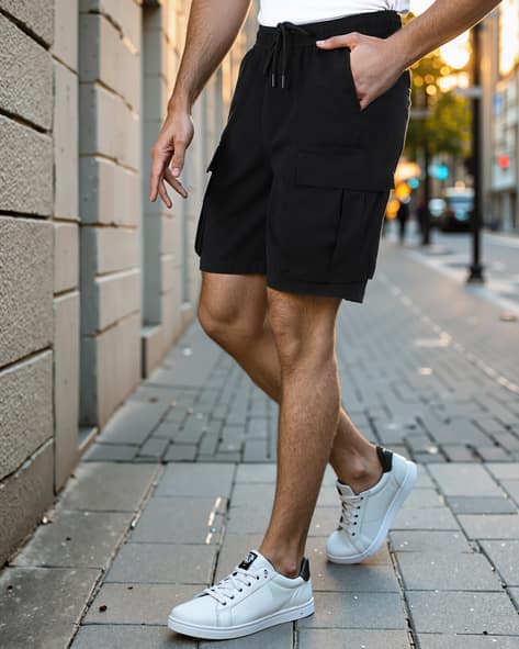 Shein Street Elasticated Drawstring Waist Mini Loose Fit Cargo Shorts