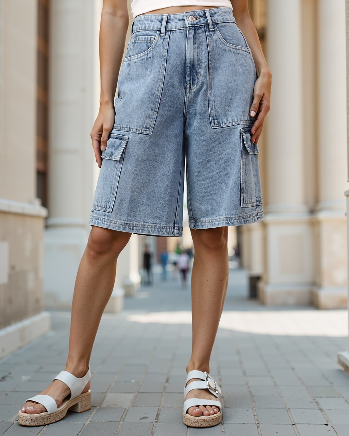 Buy Light Blue Shorts for Women by Shein Online