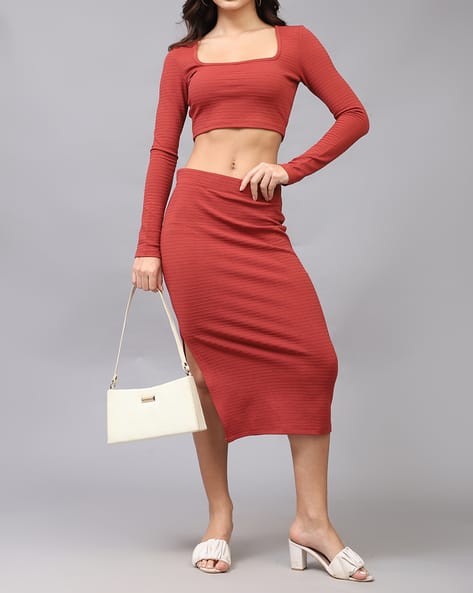 Buy Maroon Co-ord Sets for Women by Shein Online