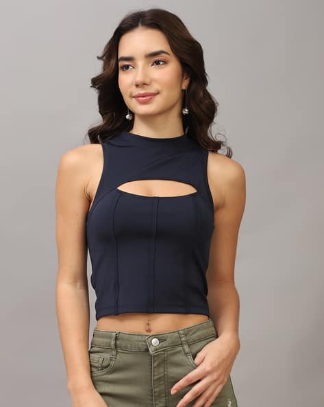 Buy Navy Tops for Women by Shein Online