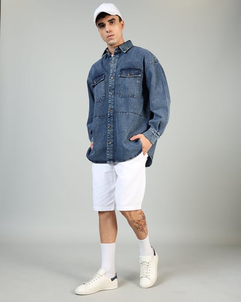 Buy Dark Blue Shirts for Men by Shein Online