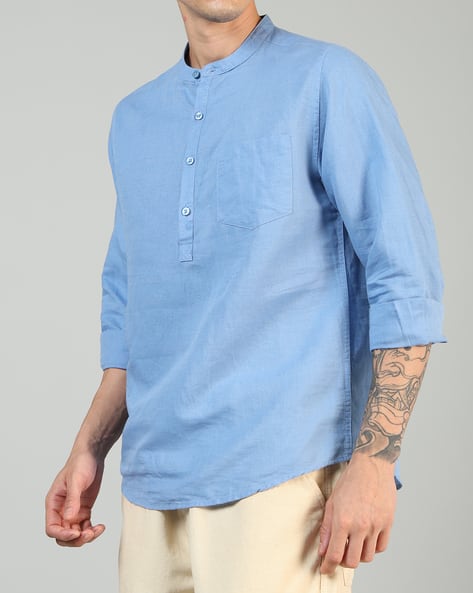 Buy Sky Blue Shirts for Men by Shein Online