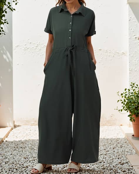 Buy Olive Green Jumpsuits &Playsuits for Women by Shein Online