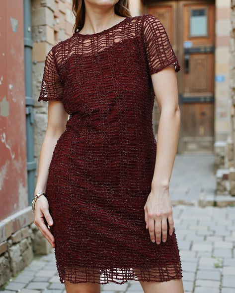 Buy Wine Dresses for Women by Shein Online