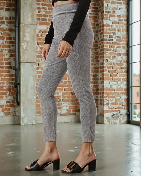 Buy Silver Trousers & Pants for Women by Shein Online