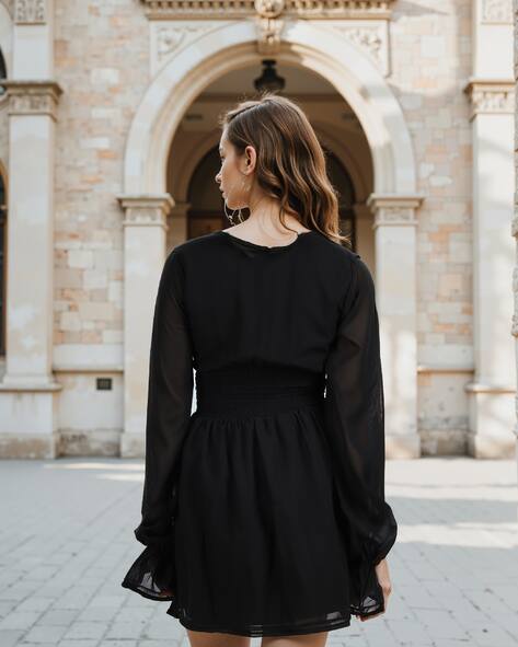 black short lace dress with sleeves Aidan Mattox Lace Sheath Dress, 0 / Black main image 0