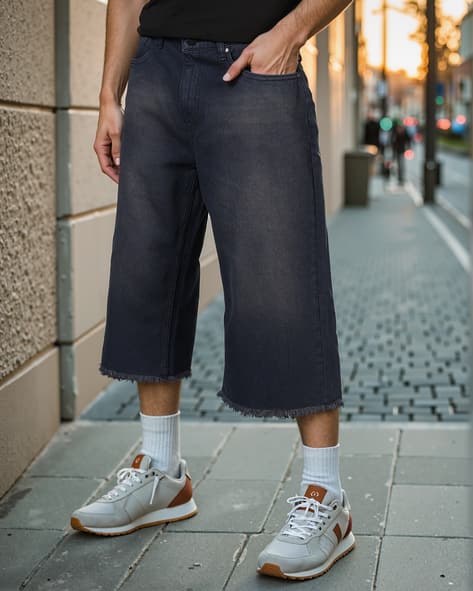 Buy Dark Grey Shorts 3/4ths for Men by Shein Online