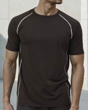 Shein Activewear Raglan Sleeves Contrast Stitch Crew Tshirt-picture-20