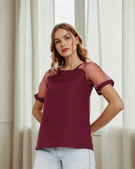Buy Wine Tops for Women by Shein Online