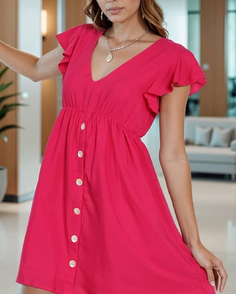 loose fit beach dresses Plus Size Ditsy Print Skater Dress V-Neck Long Sleeve | You + All | Shop  Online main image 0