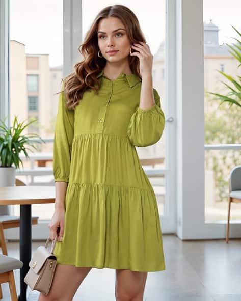 Buy Green Dresses for Women by Shein Online | Ajio.com
