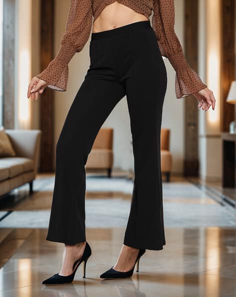 Buy Black Trousers Pants for Women by Shein Online