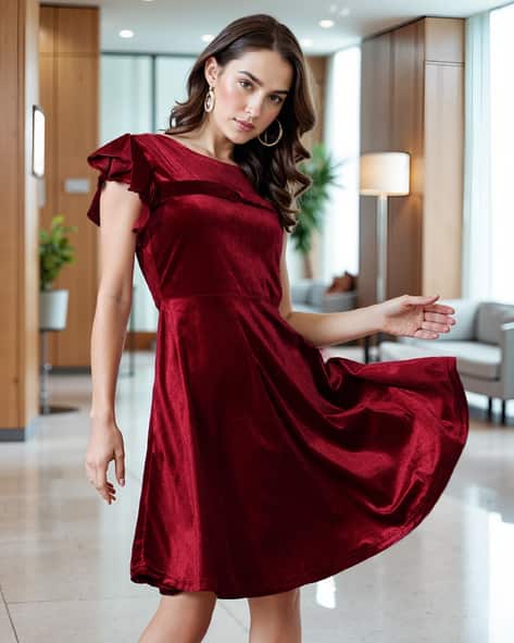 Buy Maroon Dresses for Women by Shein Online