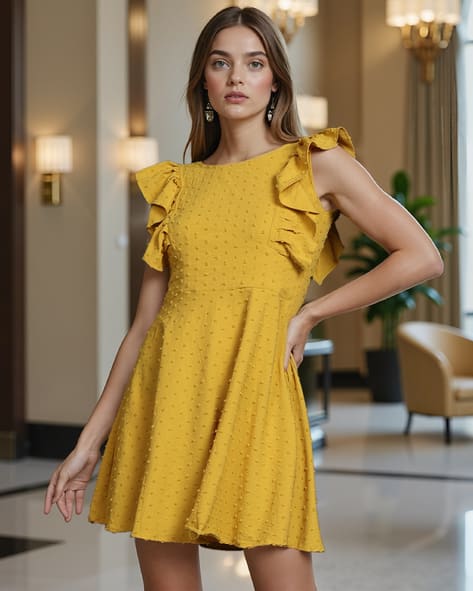 Buy Yellow Dresses for Women by Shein Online | Ajio.com