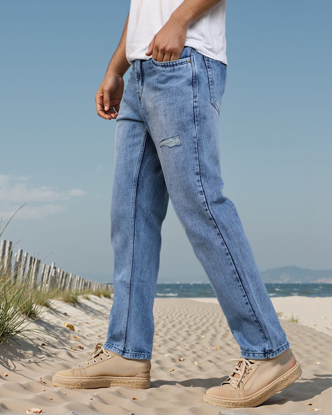 Buy Mid Blue Jeans for Men by Shein Online - Main Image