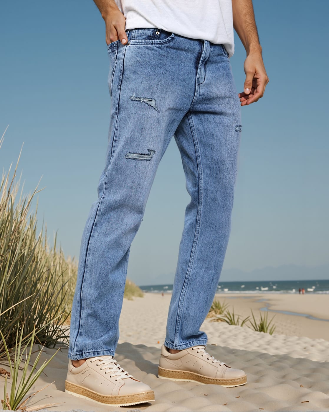 Buy Mid Blue Jeans for Men by Shein Online