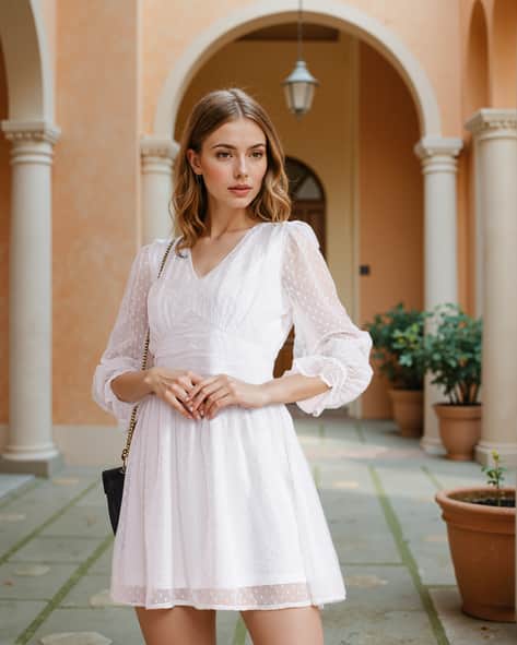 Buy White Dresses for Women by Shein Online | sheinindia.in Buy White Dresses for Women by Shein Online | sheinindia.in