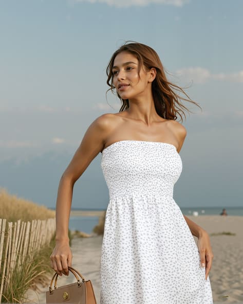 shirt dress fitted OW Collection Ella Shirt Dress in White