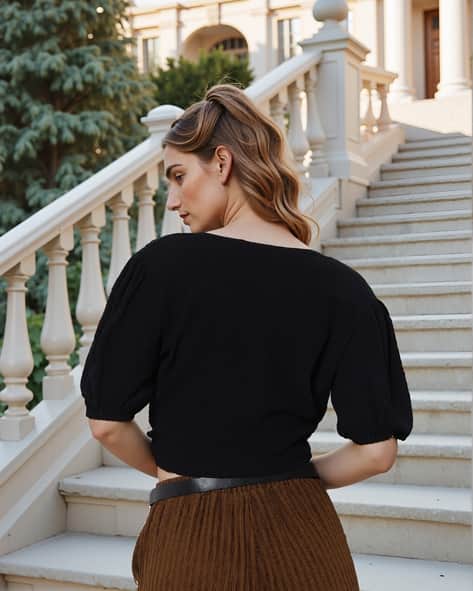 Buy Black Tops for Women by Shein Online