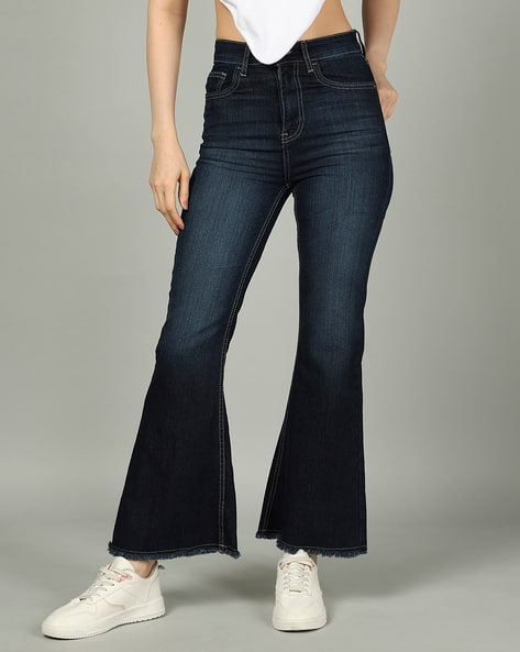 Womens Jeans Jean Flare Shein Shein Pocket Flare Leg Casual Versatile Denim  Jeans