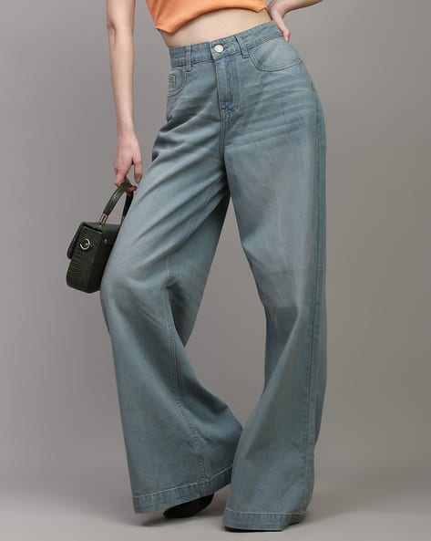 Shein Extra Long High Rise Loose Fit Jeans With Pockets