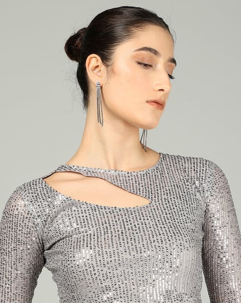 Buy Silver Tops for Women by Shein Online