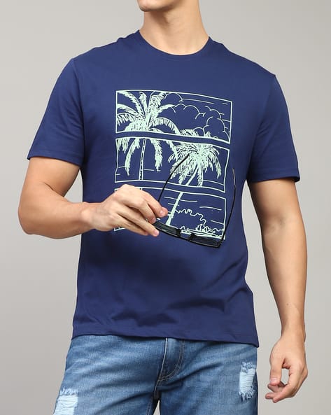 Buy Navy Blue Tshirts for Men by Shein Online