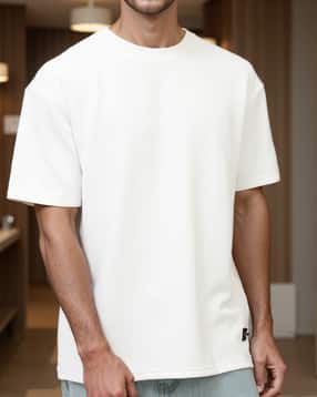 Shein Drop Shoulder Short Sleeve Textured Crew Tshirt-picture-18