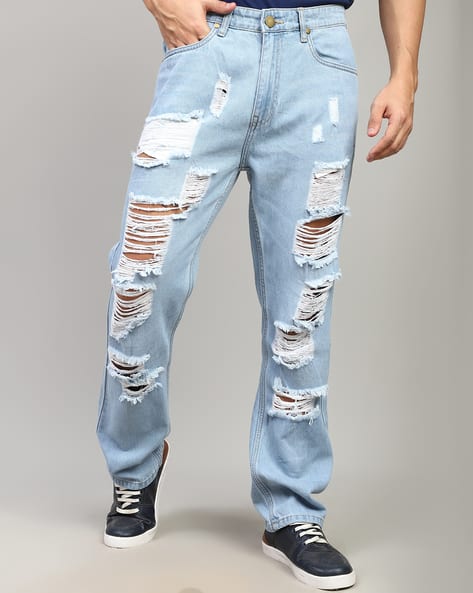 Buy Ice Blue Jeans for Men by Shein Online