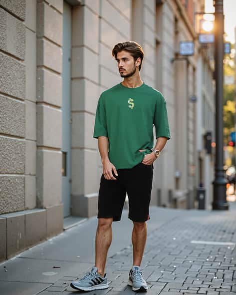 Buy Dark Grey Shorts 3/4ths for Men by Shein Online