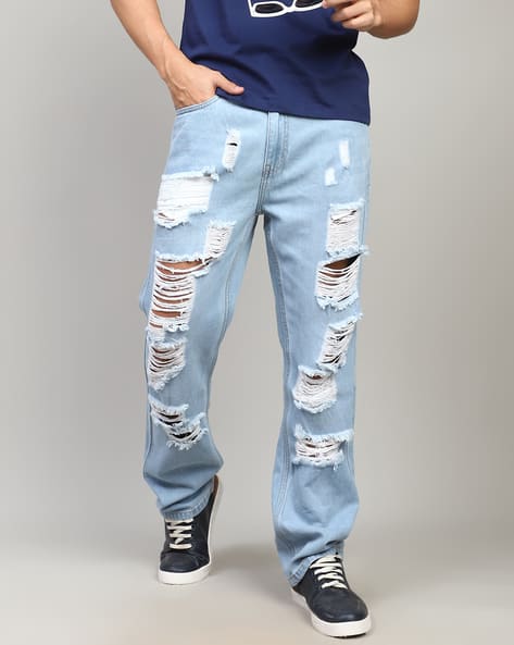 Buy Ice Blue Jeans for Men by Shein Online